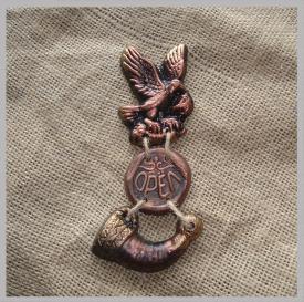 Магнит Орел с монетой, рогом (под бронзу) сувениры Лель