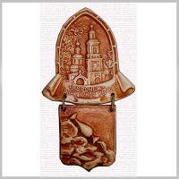 Магнит колокол с гербом Никольская церковь (коричневый) сувениры Магниты