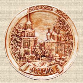 Тарелка Рязань Успенский собор (коричневый) сувениры Лель