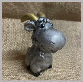 Фигурка Коза-Дереза под серебро сувениры Лель